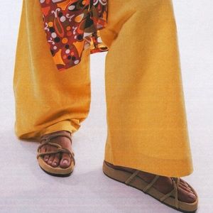 Zara Chunky Split Leather Sandals in Sz EU 37